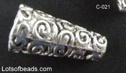 Silver Bali style Cone bead cap